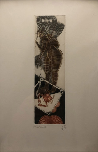 Francisco TOLEDO - 版画 - Mujer pescando langosta