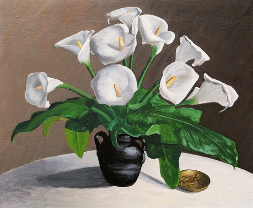 Serge GHILLOT - Painting - Vase aux arums