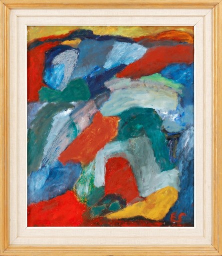 Emil SCHUMACHER - Painting - c.1953-55 A tribute to Serge Poliakoff 