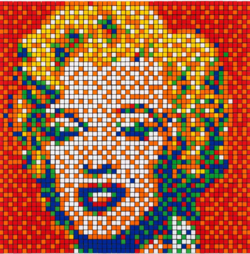 INVADER - Grabado - Rubik Shot Red Marilyn