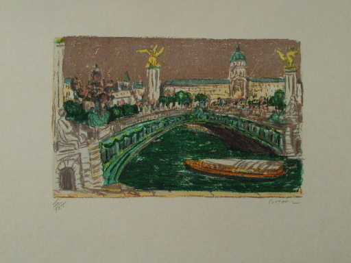 André COTTAVOZ - Druckgrafik-Multiple - Paris,Le Pont Alexandre III,1985.