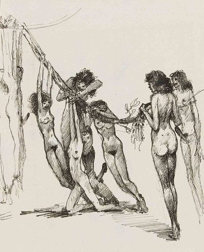 Otto Rudolf SCHATZ - Dibujo Acuarela - Erotic Scene