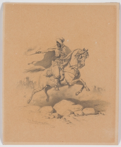 Josef Anton STRASSGSCHWANDTNER - Disegno Acquarello - "Eastern Warrior", Drawing