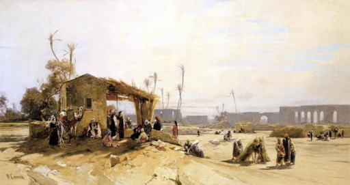 Hermann CORRODI - 绘画 - View of Cartagine (Tunisi)