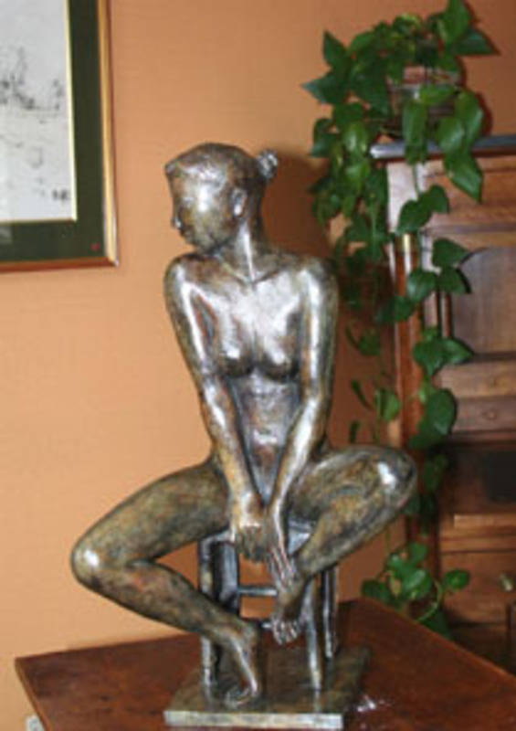 Jacques COQUILLAY - Escultura - Gaëlle au tabouret