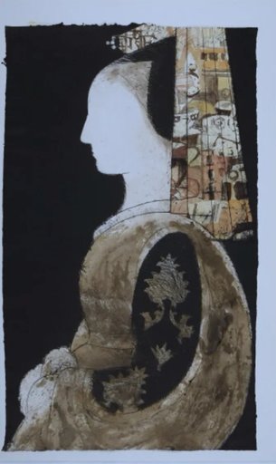 马诺罗·瓦尔代斯 - 版画 - Retrato de mujer con mantilla