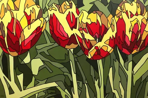 Christian BESSIERE - Pintura - Tulipes