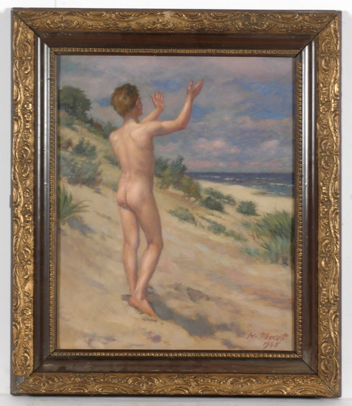Hermann MOEST - Painting - Hermann Moest (1868-1945) "The boy at the b...