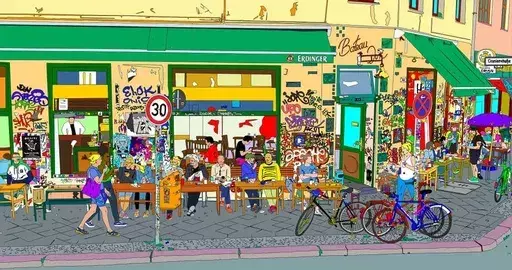 Marco SANTANIELLO - Painting - From M29 in Kreuzberg