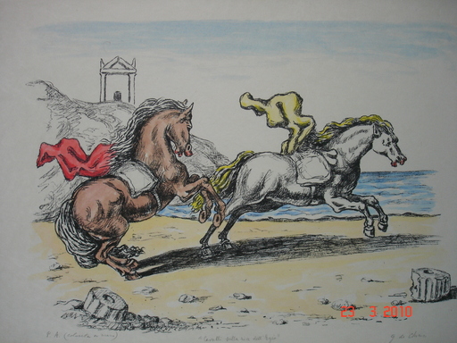 Giorgio DE CHIRICO - Print-Multiple - cavalli sulla riva dell'Egeo