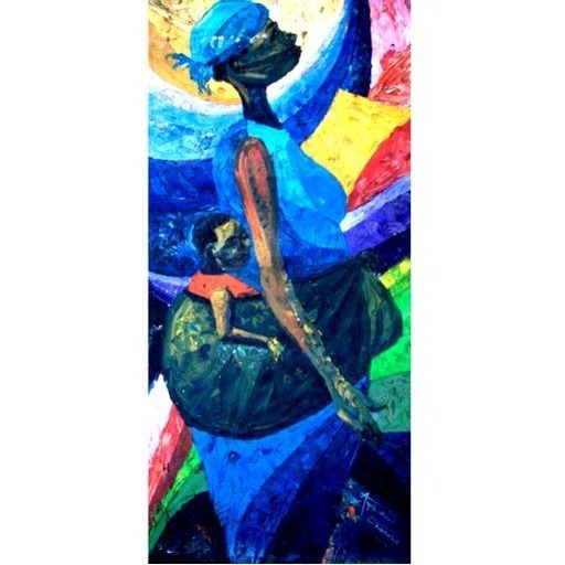 Olusola AYIBIOWU - Painting - Mother Cares