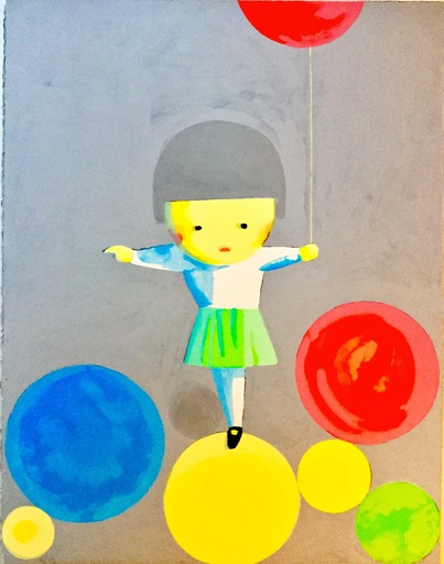 LIU Ye - Grabado - Little Girl with Balloons