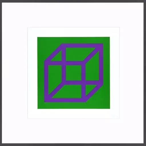 Sol LEWITT - Grabado - Open Cube in Color on Color Plate 30
