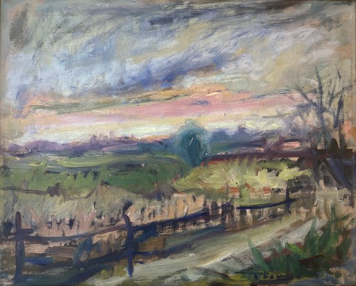 Pravoslav KOTIK - Painting - Expressionist Landscape