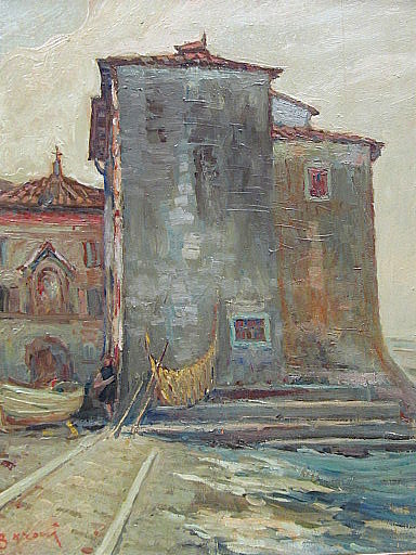 Eugenio BARONI - Peinture - Il porto vecchio.