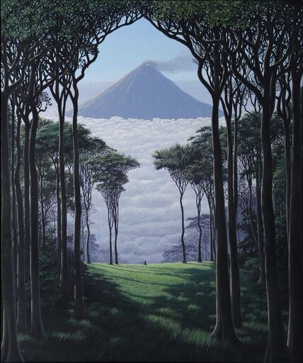 托马斯·桑切斯 - 绘画 - Meditación y Volcán