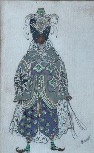 Léon BAKST - Zeichnung Aquarell - Léon Bakst - Etude de costume perse pour le ballet "Aladin o