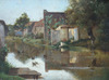 Henri Joseph HARPIGNIES - Pittura - Village Scene