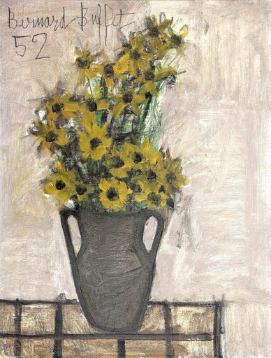 Bernard BUFFET - Peinture - Fleurs jaunes