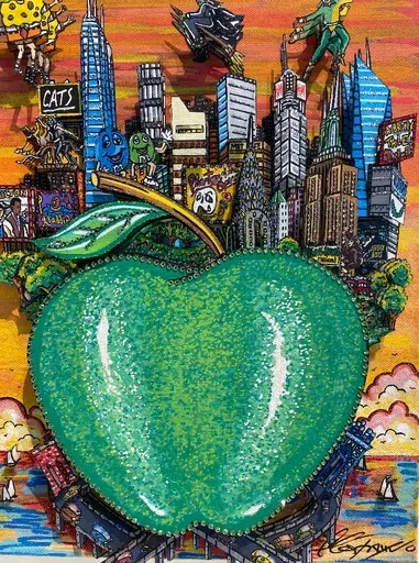 チャールズ・ファジーノ - 绘画 - Green apple on Broadway