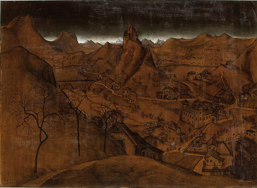 Franz SEDLACEK - 绘画 - Landschaft mit drei Seen