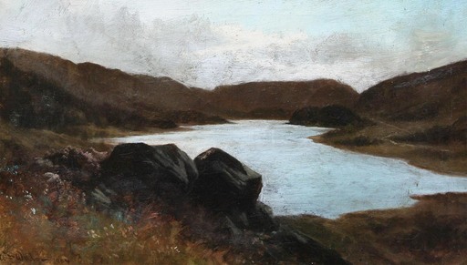 William Page Atkinson WELLS - Gemälde - Galway Loch 1904, 