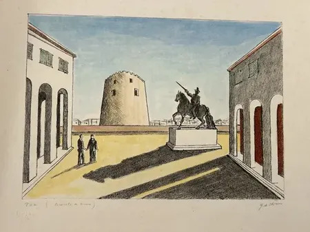 Piazza d'Italia con statua equestre by | Giorgio DE CHIRICO | buy