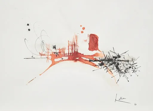 Georges MATHIEU - Drawing-Watercolor - Matin