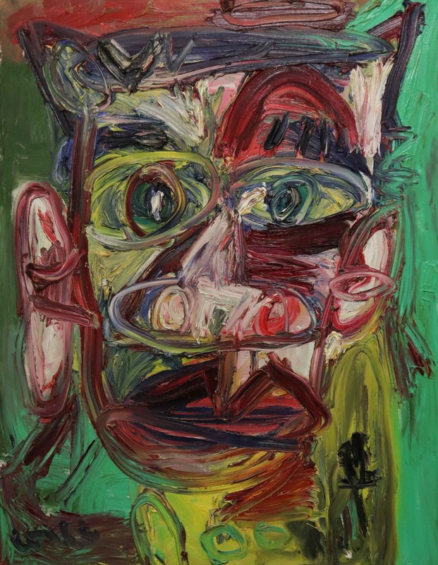 Thierry LOULÉ - Painting - Portrait vert