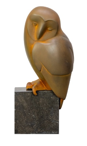 Evert HARTOG DEN - Sculpture-Volume - Zittende Uil no. 8 Sitting Owl Resin Cortensteel