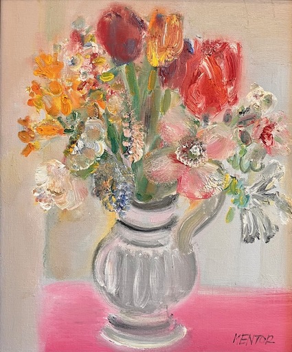 Blasco MENTOR - Peinture - Bouquet table rose