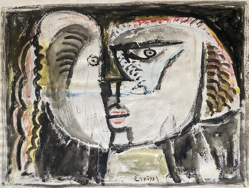 John CHRISTOFOROU - Pintura - 1951-59 Le baiser