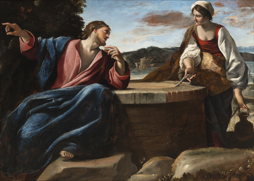 Giovanni LANFRANCO - Gemälde - Cristo e la Samaritana al pozzo