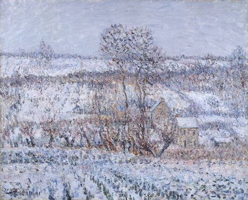 Gustave LOISEAU - Gemälde - La Côte du Chou sous la neige, Pontoise