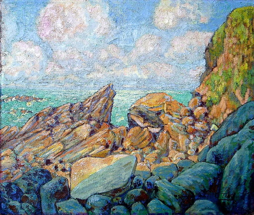 German TAIBO GONZALEZ - 绘画 - paisaje con mar