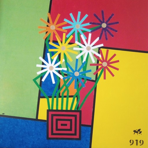Harry BARTLETT FENNEY - Pittura - eight sunflowers 