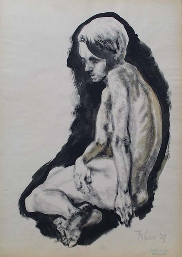 Erwin STOLZ - 水彩作品 - Erwin Stolz (1896-1987), "Female Nude", 1929