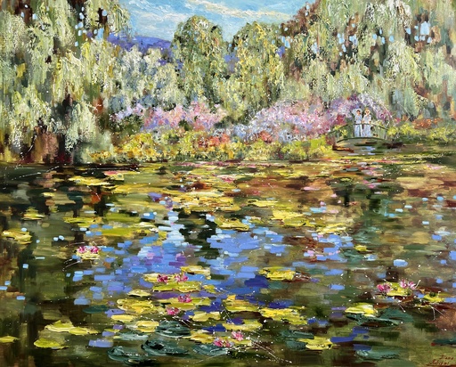 Diana MALIVANI - Painting - Promenade à Giverny