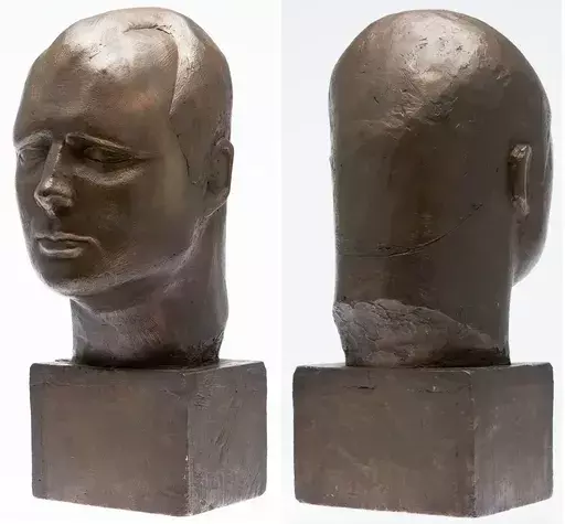 Vincent BATBEDAT - Skulptur Volumen - c.1962 Portrait présumé de Michel Seuphor