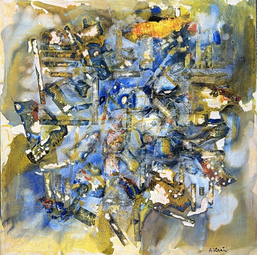 Alexandre ISTRATI - Pittura - Composition Bleue/Orange