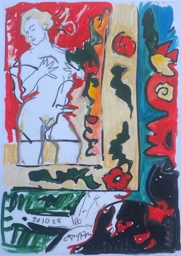 Floris JESPERS - 绘画 - c.1962 Hommage à Marylin Monroe