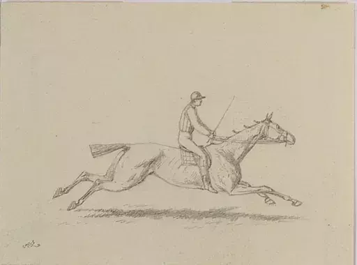 Anton ZAMPIS - Disegno Acquarello - Four Horse Race Scenes, 1850s