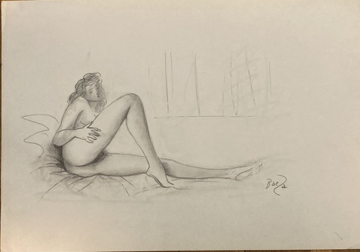 Manuel Gómez BAEZA - Zeichnung Aquarell - “ desnudo”