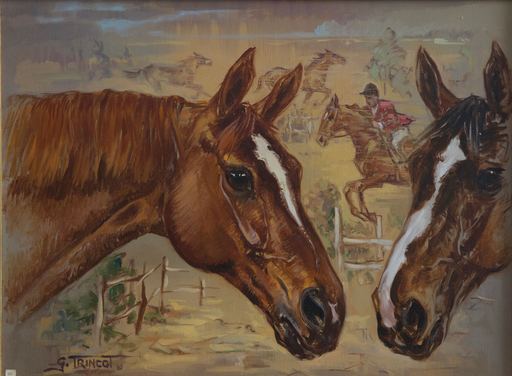 Georges TRINCOT - Pintura - (3W) CONCOURS HIPPIQE
