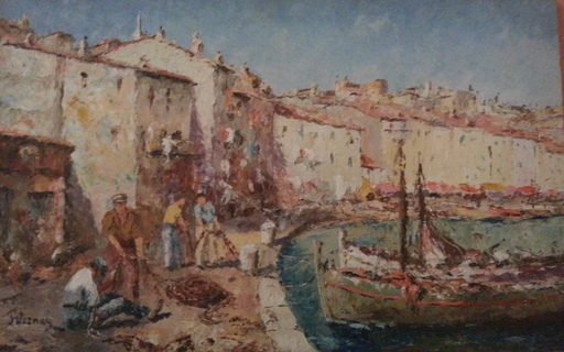 François Joseph VERNAY - 绘画 - Le Port de Bastia