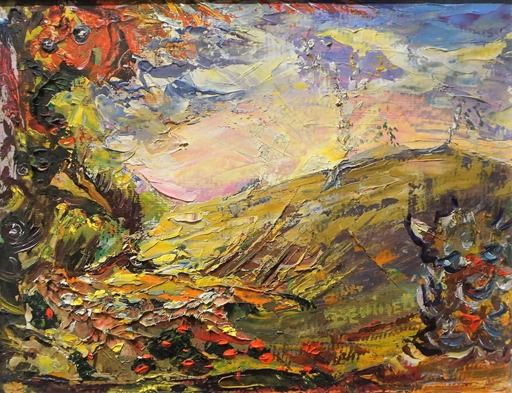 Angeles BENIMELLI - Painting - "Dreamy sunset fields"