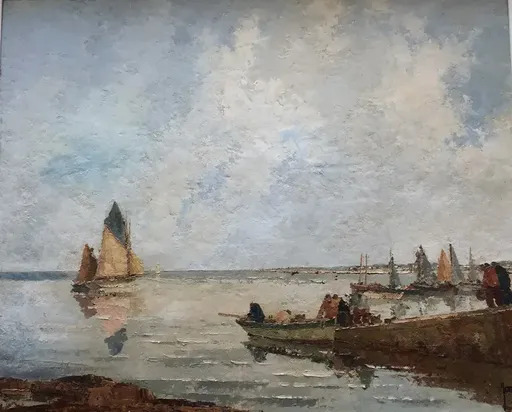 Robert YAN - Peinture - Départ pour la pêche en Bretagne