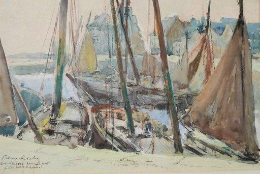 Pierre RICHY - Drawing-Watercolor - Sardiniers dans le port de Concarneau