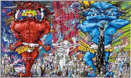 Red Demon And Blue Demon With 48 Arhats by | Takashi MURAKAMI