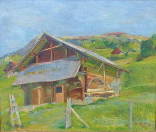 Rodolphe BOLLIGER - Gemälde - Chalet en Suisse